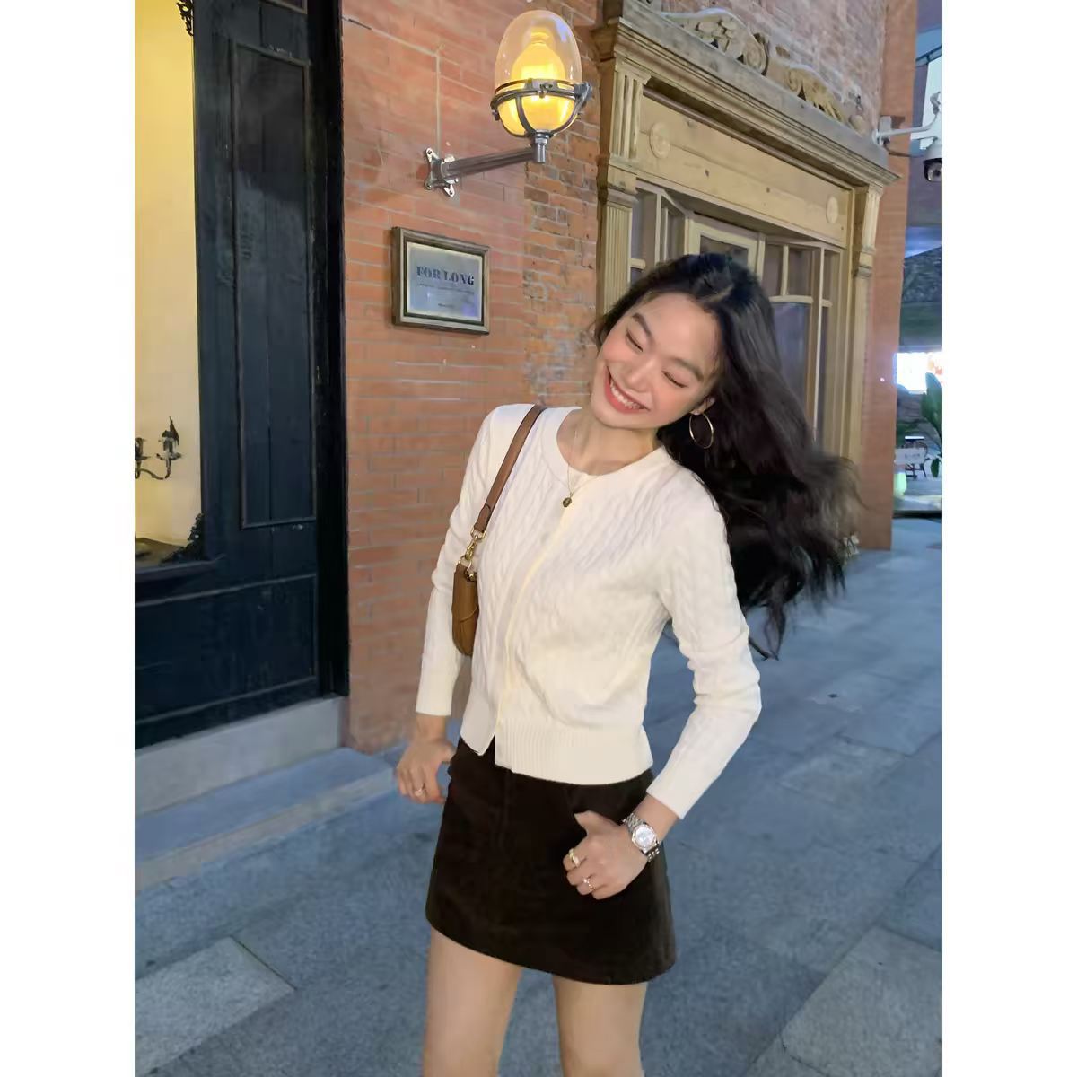 Cable-knit Vintage Sweater Jacket Top photo 8