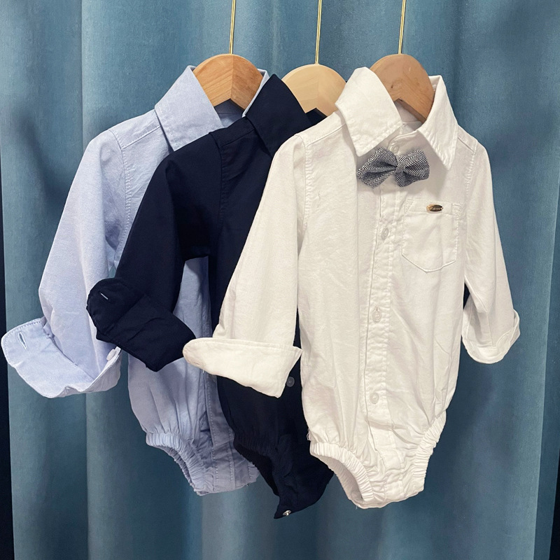 Childrens British-style Gentleman Long-sleeve Romper photo 5