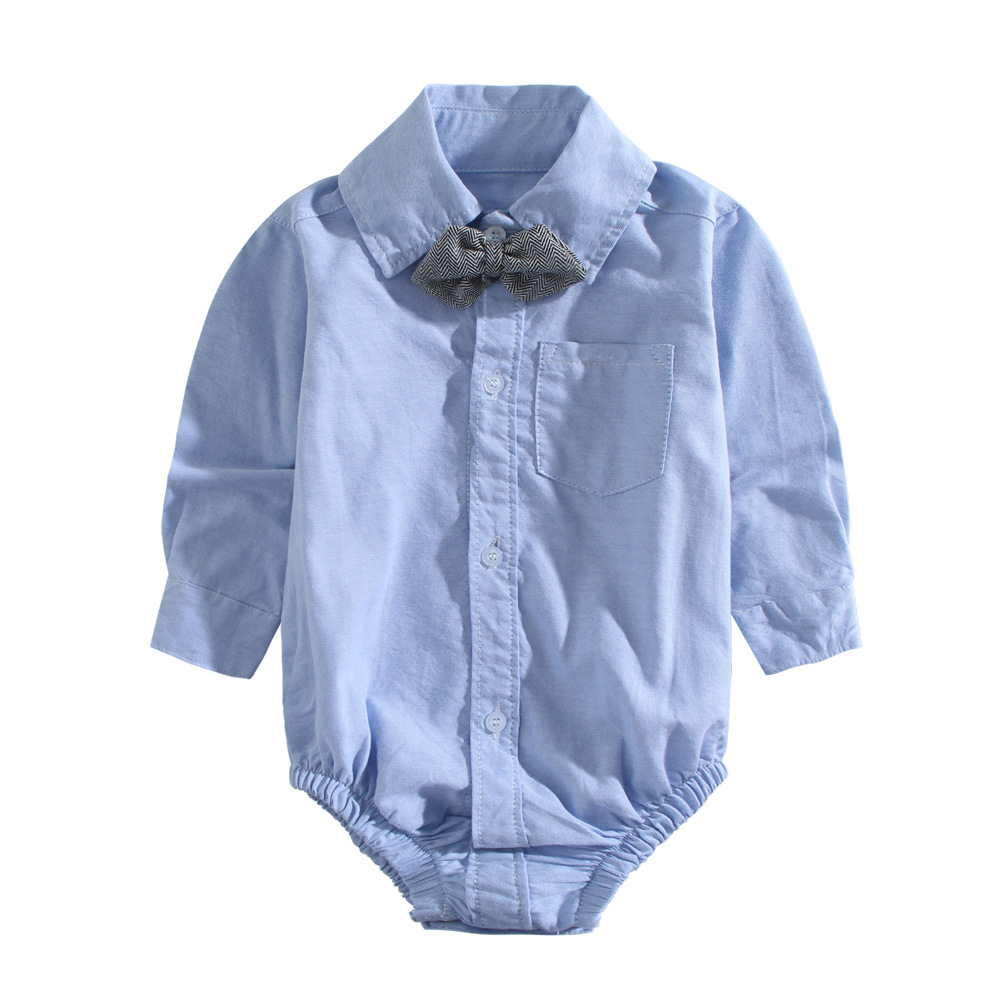 Childrens British-style Gentleman Long-sleeve Romper photo 4