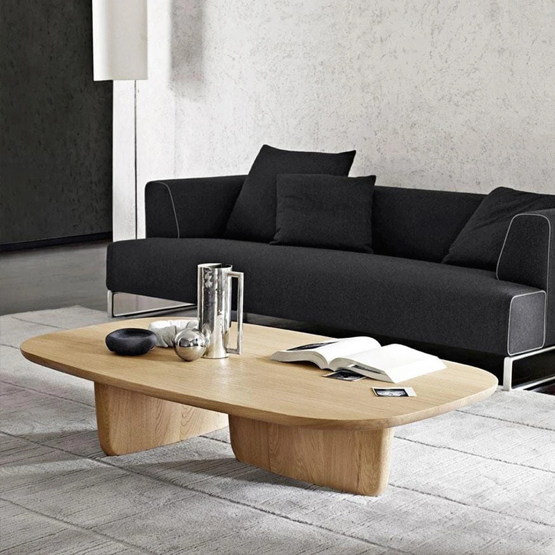 Wabi-sabi-style Solid Wood Coffee Table Vintage Japanese Tea Table photo 3