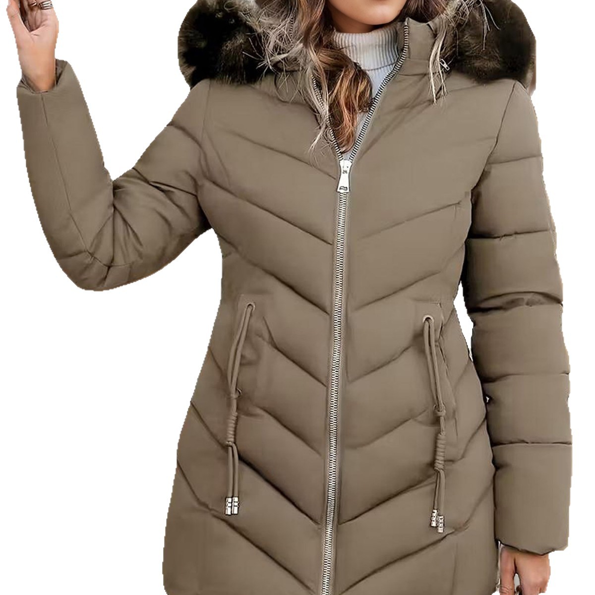Hooded Slim-fit Versatile Down Jacket For Women photo 6