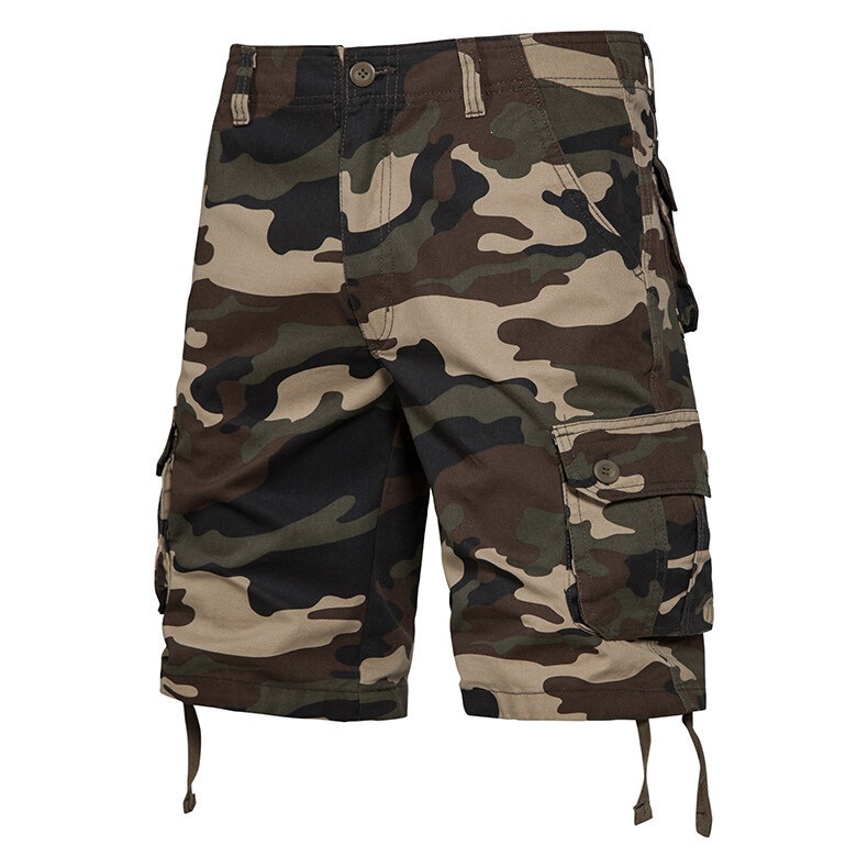 Summer Thin Washed Workwear Casual Loose-fit Camouflage Five-point Pants photo 6