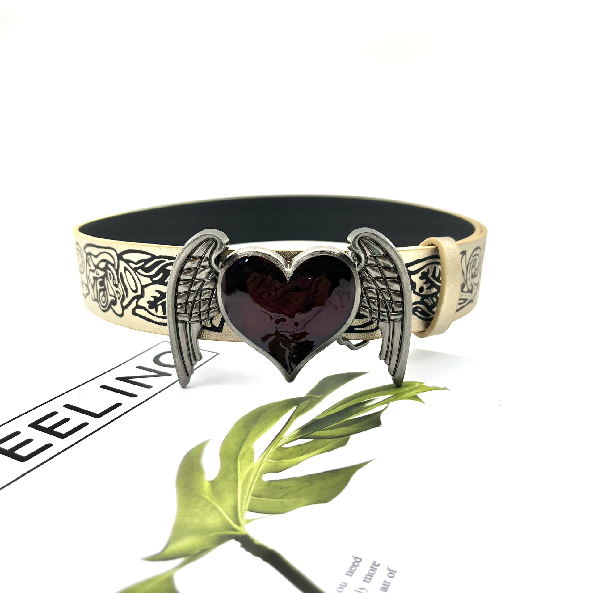 New Vintage Embossed Heart Belt For Women photo 8