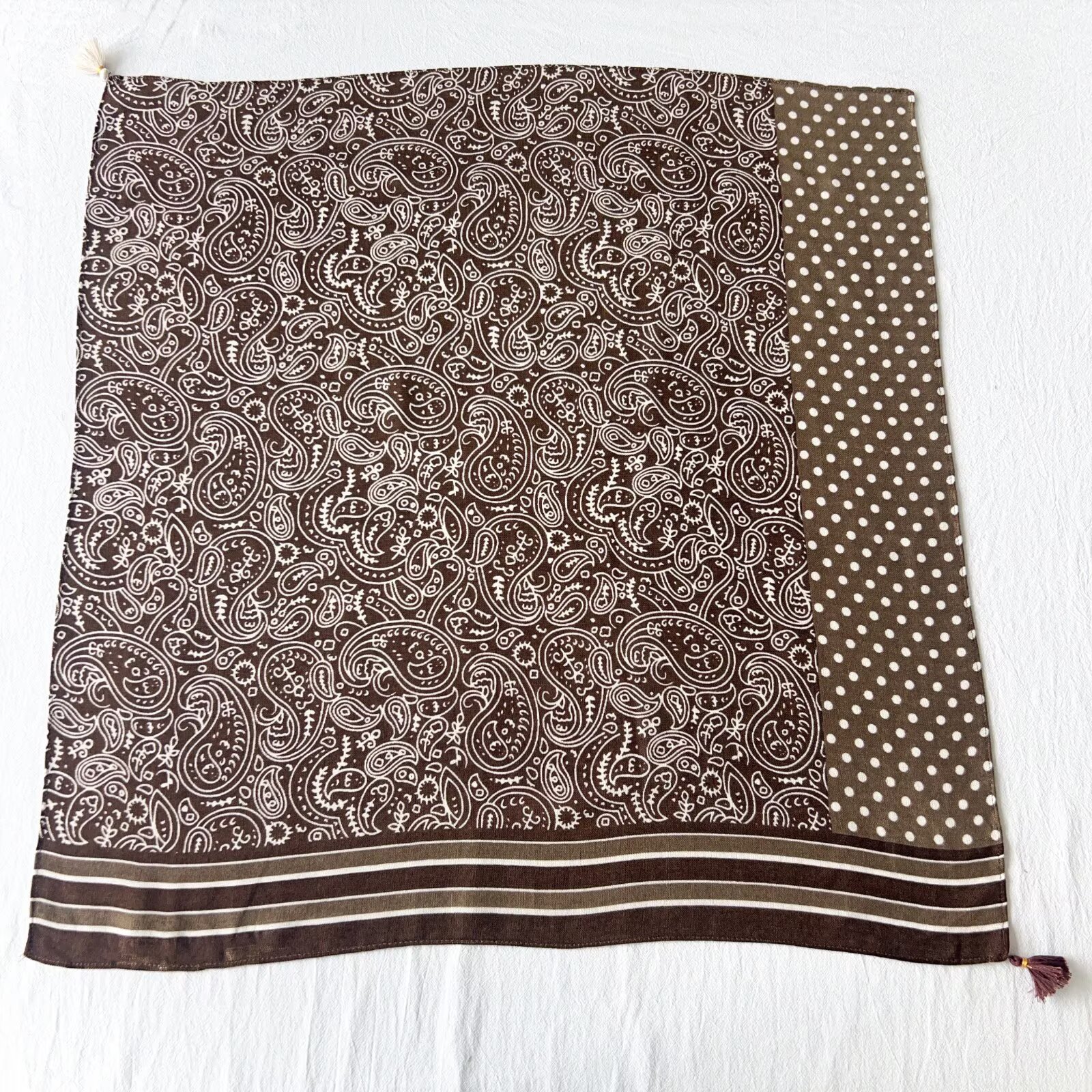 Retro Paisley Womens Tassel Square Scarf Versatile And Easy To Match photo 6