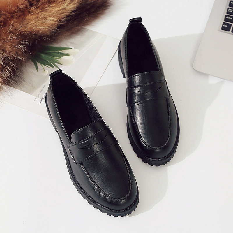Korean-style Versatile Ulzzang Flat Shoes British-style Work Shoes photo 5