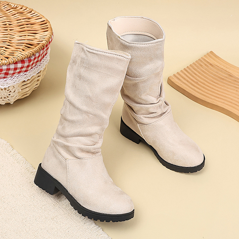 Korean-style Velvet-lined High-top Kids' Fashion Boots photo 4