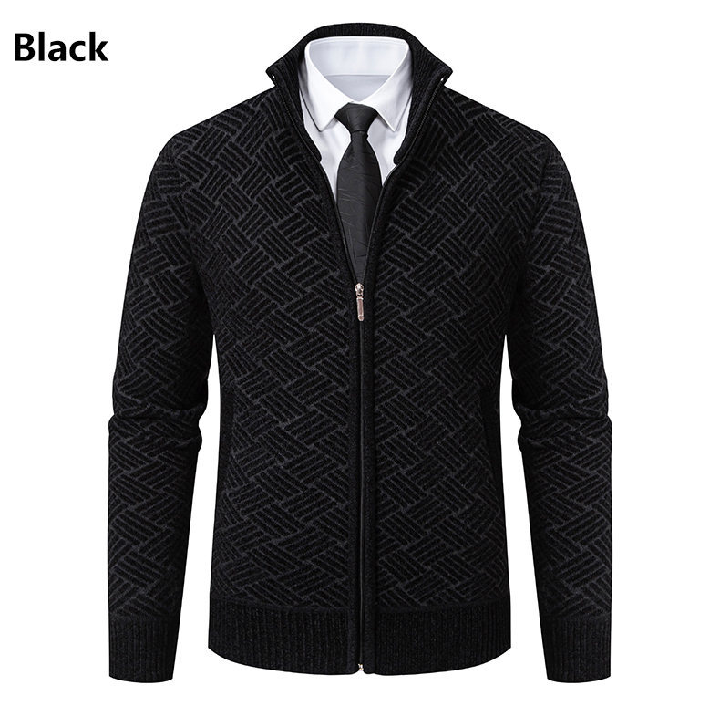 Men's Casual Stand-collar Knit Cardigan Jacket photo 2