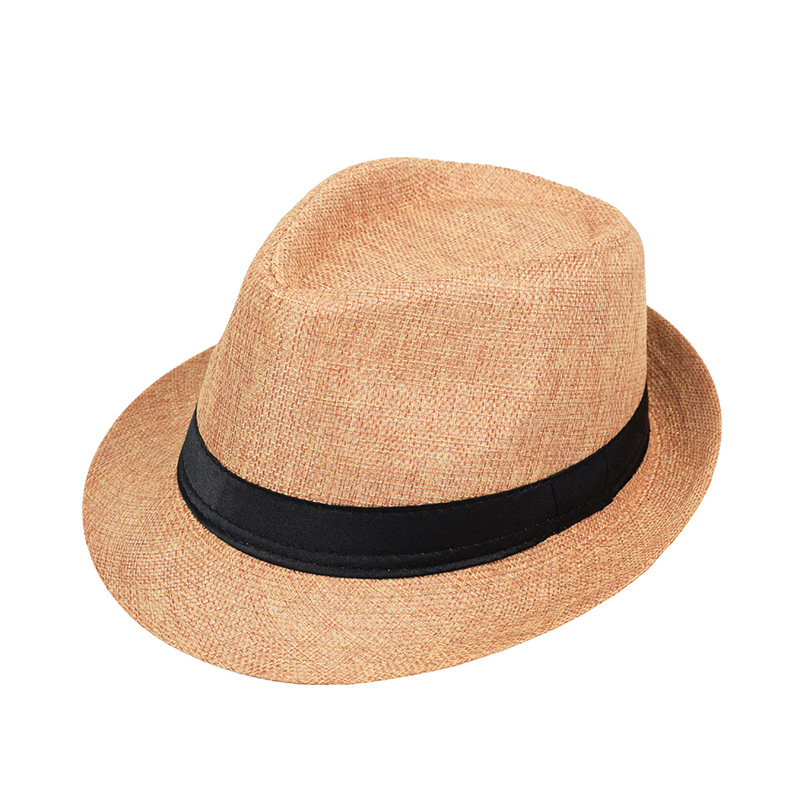 Mens And Womens Jazz Hat British-style Linen Solid-color Top Hat photo 6