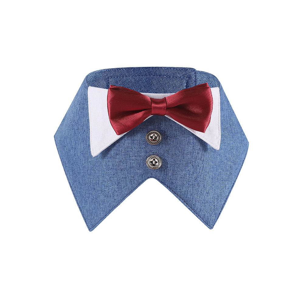 British-style Suit Pet Bib Velcro Pet Triangle Scarf photo 4