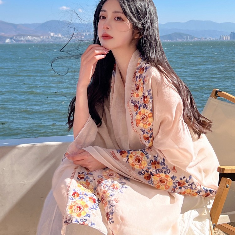 Summer Ethnic-Style Cotton And Linen Womens Scarf photo 6