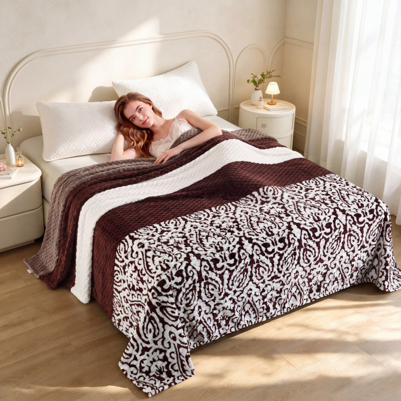 New Bean-shaped Velvet Sofa Nap Blanket photo 1
