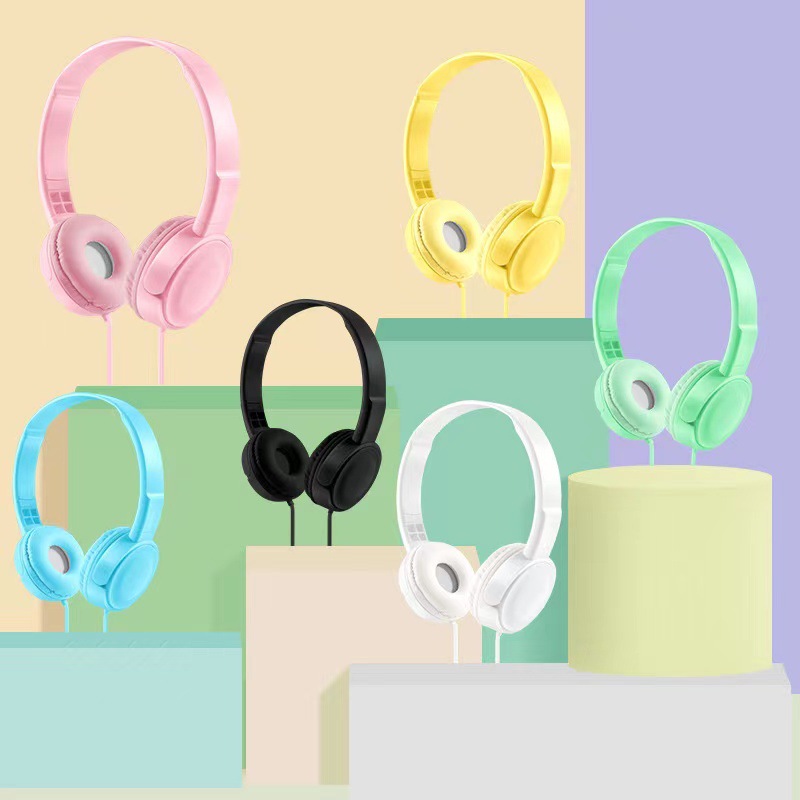 Head-mounted Wired Headset In Macaron Colors With A Microphone photo 5