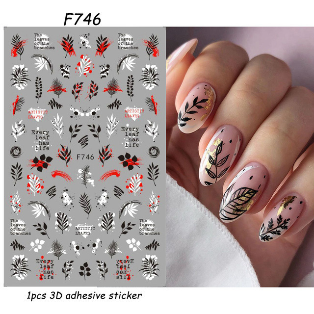 Nail Art Adhesive Stickers Instagram-style Black And White Butterfly Punk Vibe photo 2
