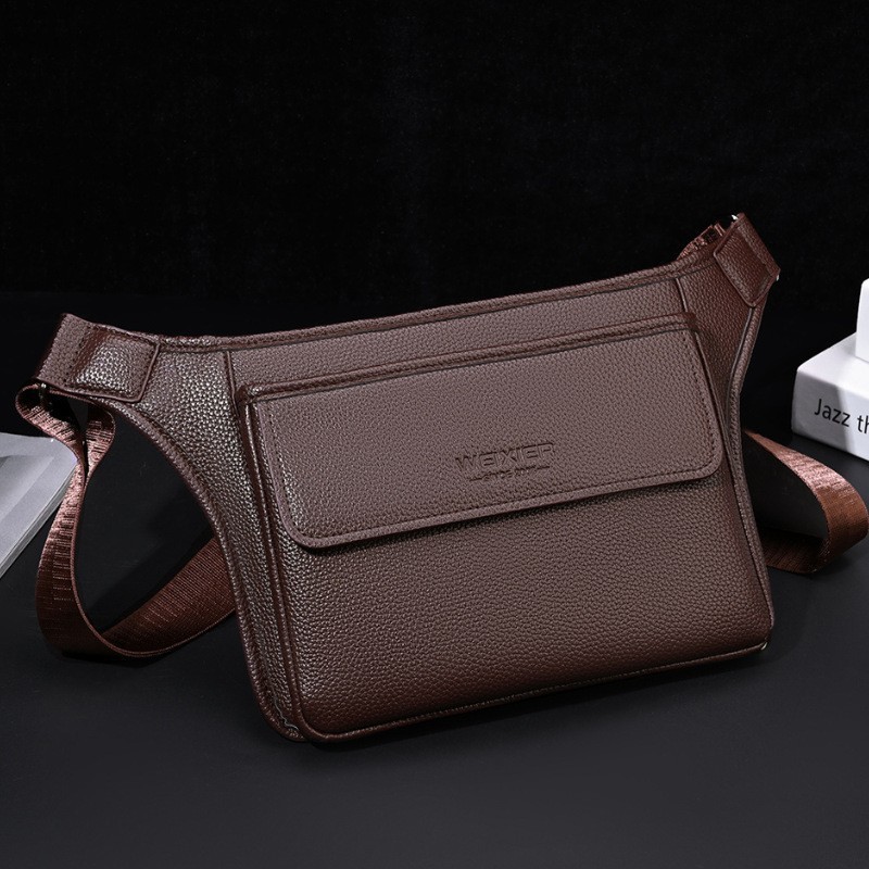 High-end Vintage-style Trendy Large-capacity Water-resistant Lychee-patterned Shoulder Bag photo 1