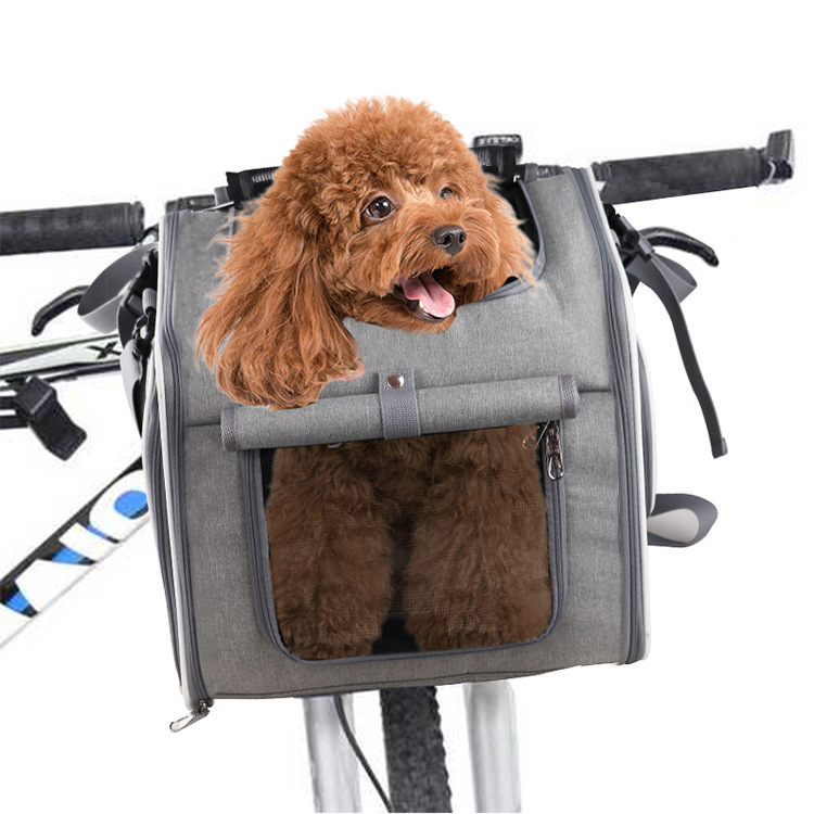 Expandable Pet Bike Carrier Bag - Breathable Portable Front Basket for Cats Dogs Outdoor Cycling Travel photo 7