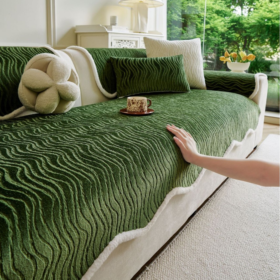 Chenille All-season Universal Fixed Non-slip Premium Sofa Cushion photo 3