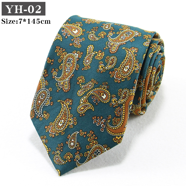 Korean-style Retro Hong Kong style Floral Casual Tie photo 3