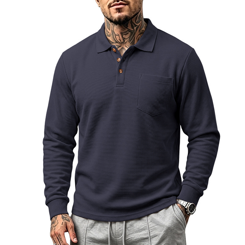 Men's Simple Casual Commuter Breathable Lapel Top photo 2