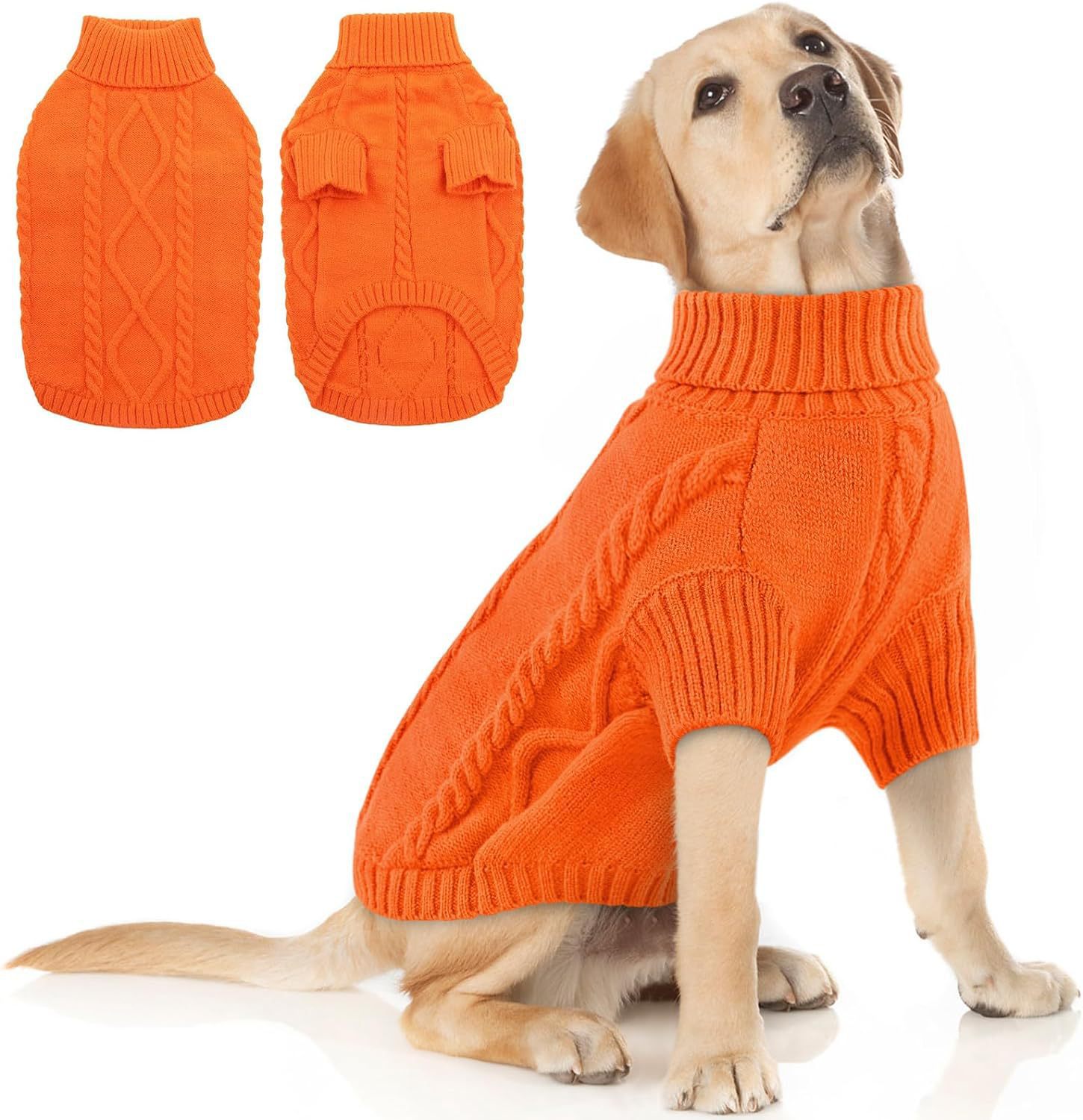AutumnWinter Solid-Color Knitted Sweater Pet Apparel photo 4