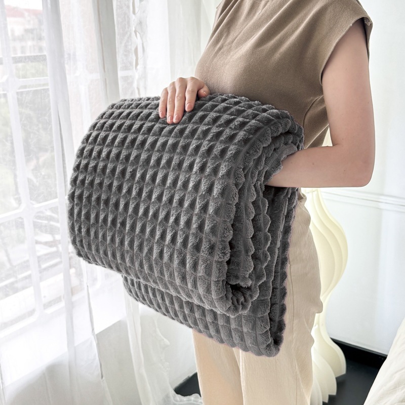 Thickened Flannel Plaid Blanket  Sofa Throw Blanket photo 2