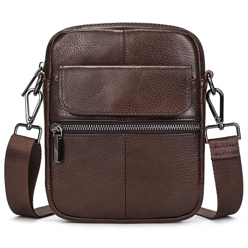 Mens Genuine Leather Cowhide Crossbody Bag photo 1