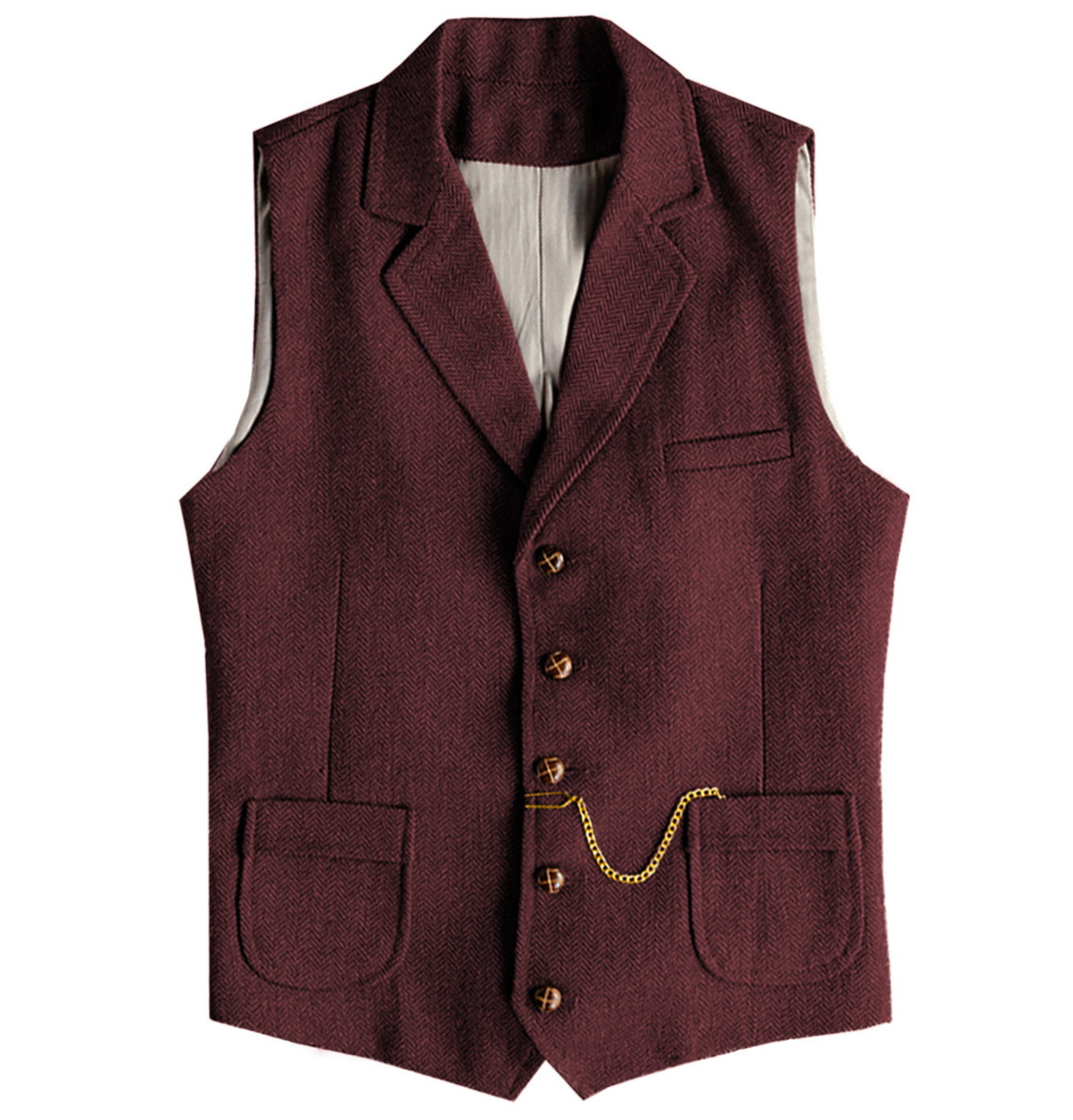 Mens New Herringbone Casual Vest photo 5