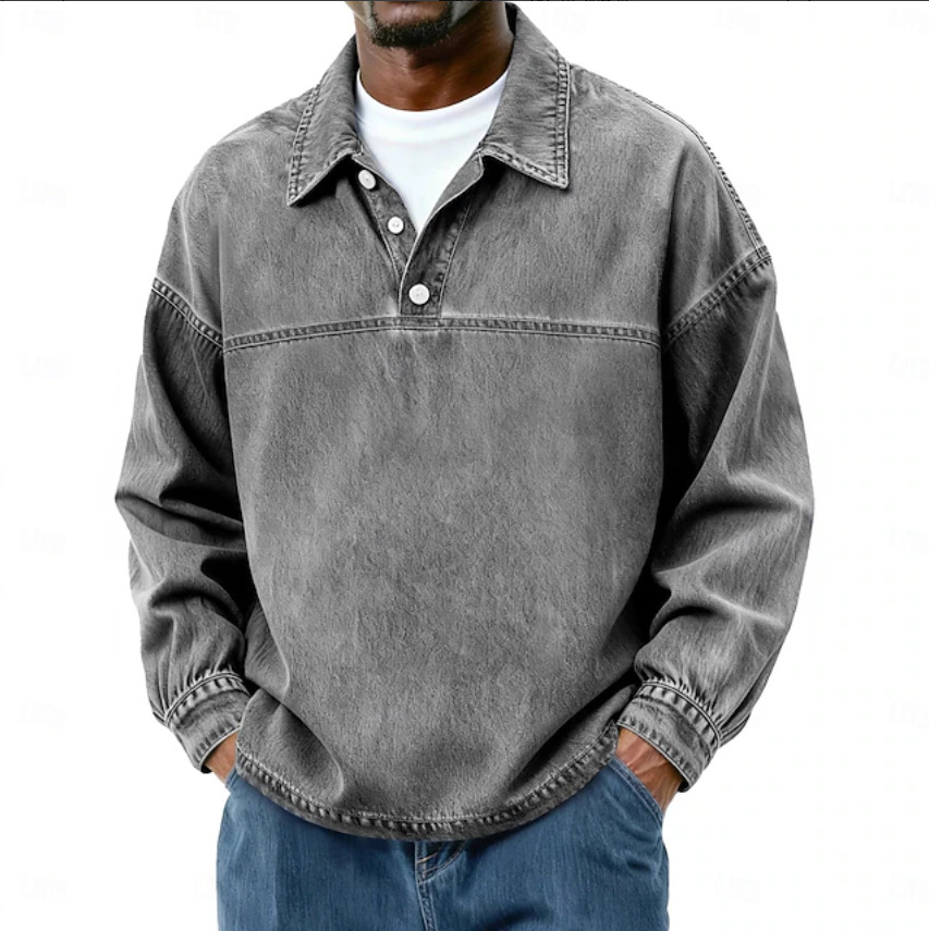 Men's Solid-Color Casual Long-Sleeve Top photo 8