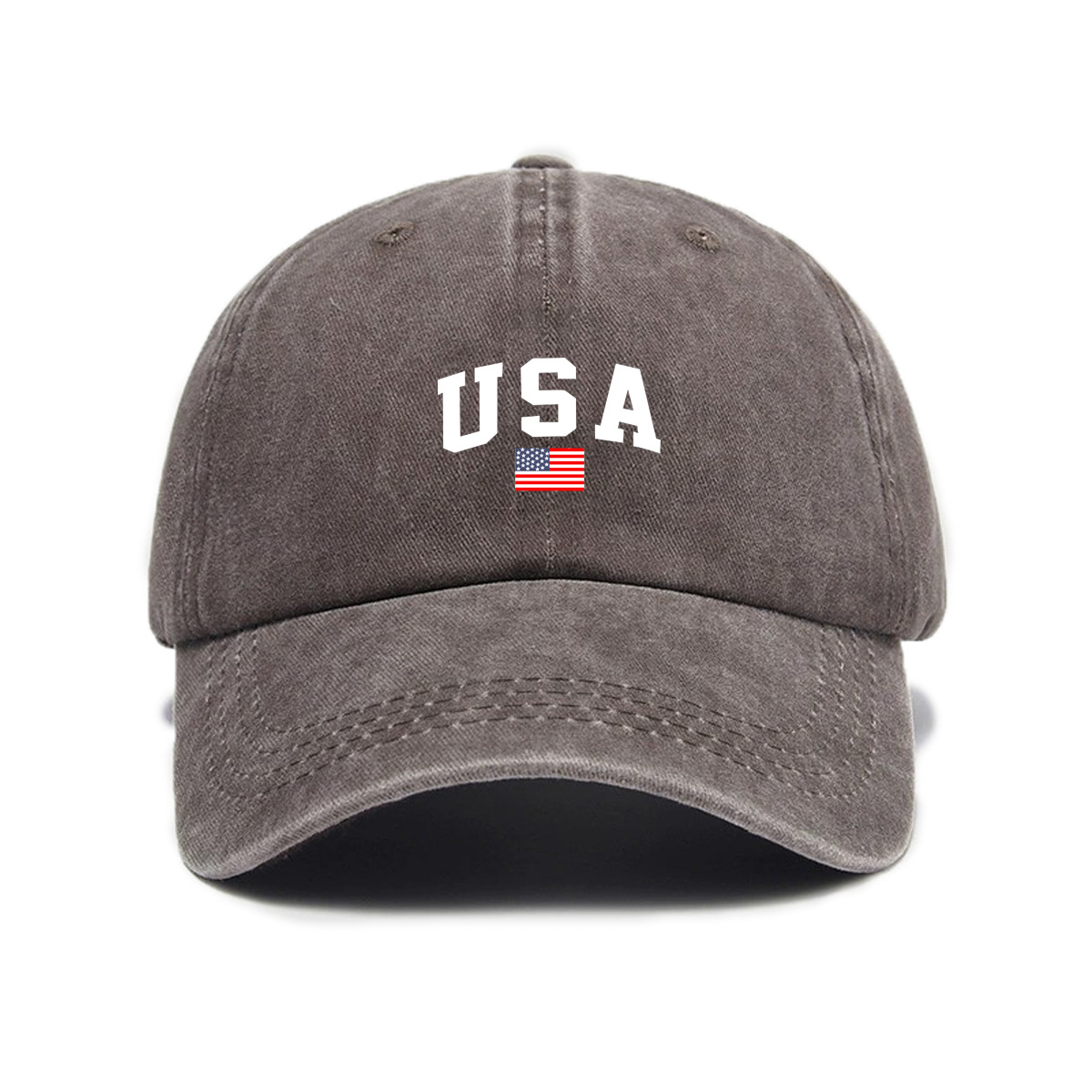 Letter-print Washed-and-distressed Soft-crown Vintage Baseball Cap photo 7