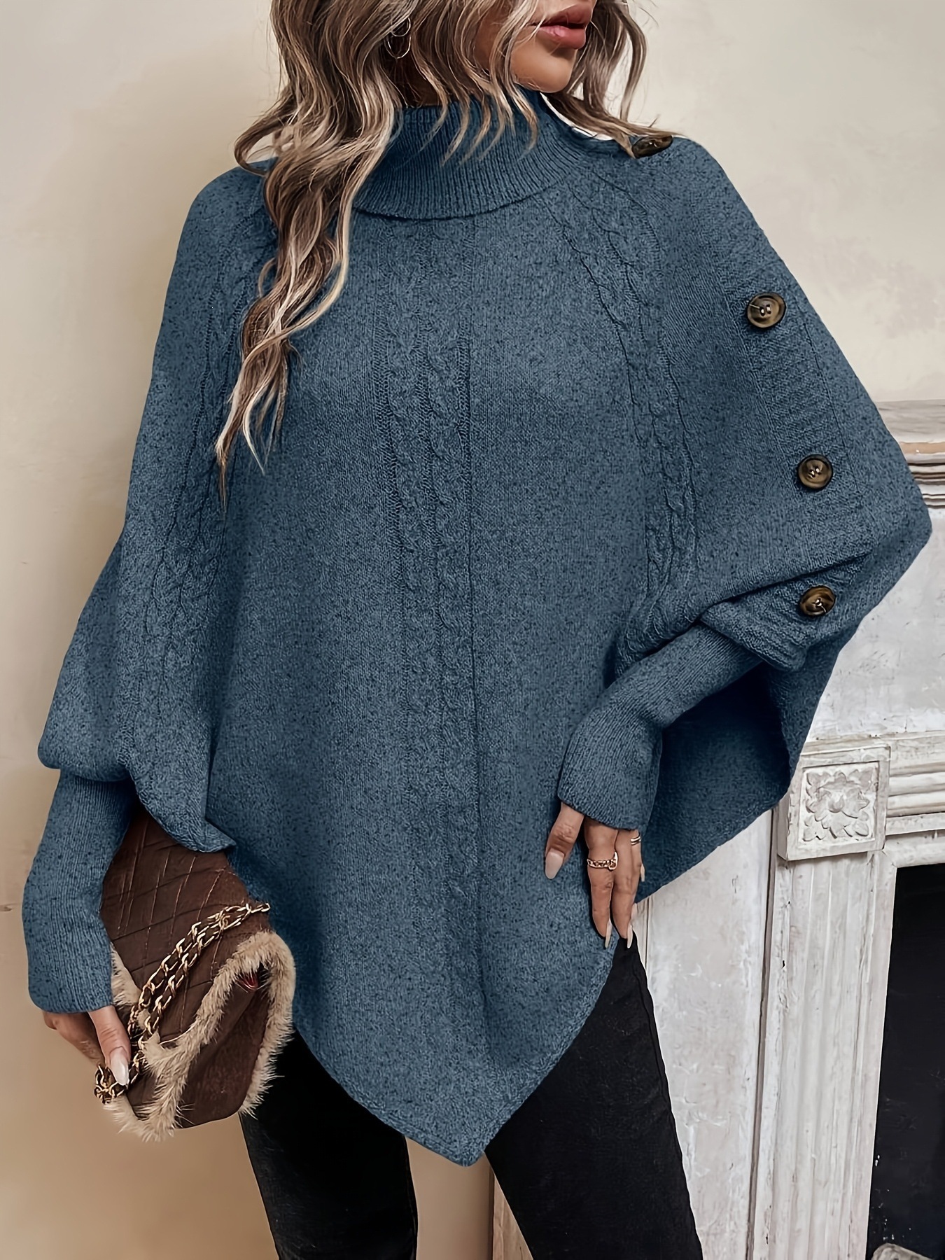 Women's Solid-Color Long-Sleeve Loose Sweater photo 7