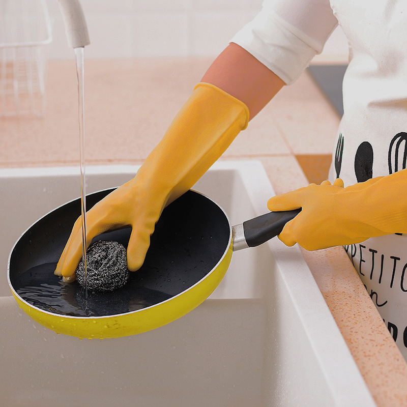 Thickened Rubber Band Dishwashing Gloves Household photo 3