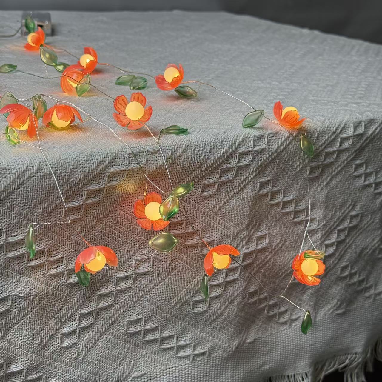 Artificial Peach Blossom LED Copper Wire String Lights photo 4