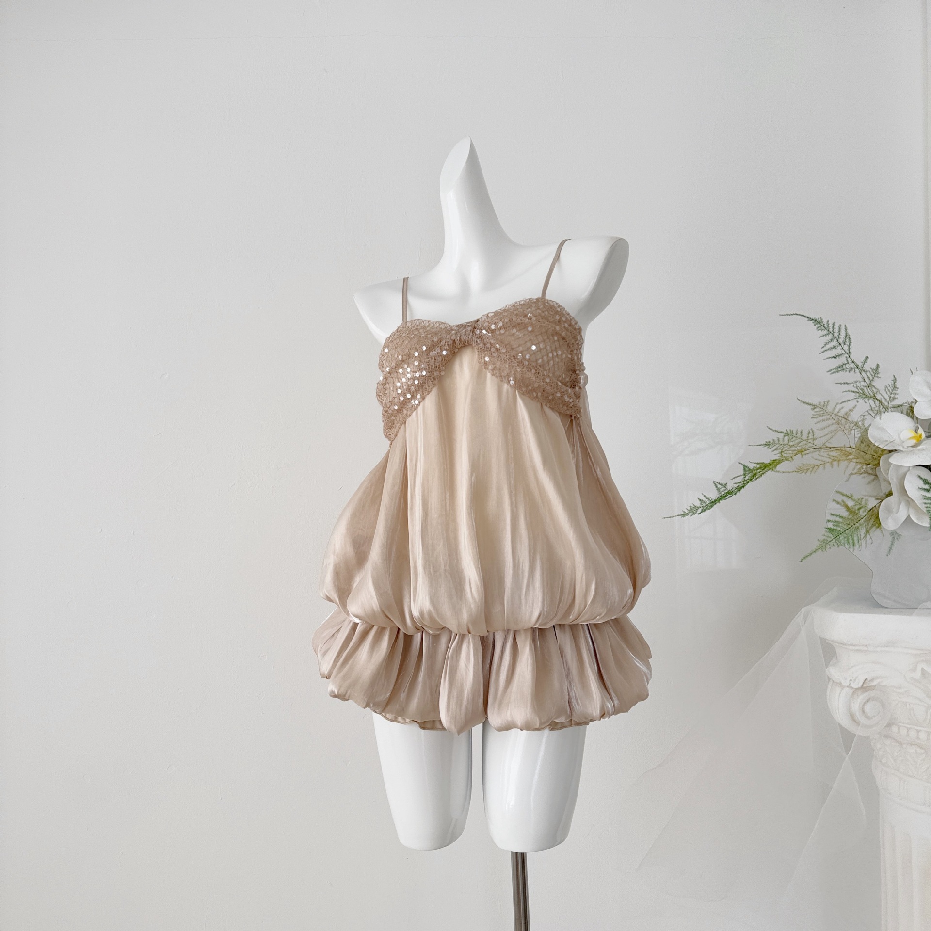 Elegant Strap Dress With A Bow Detail photo 5