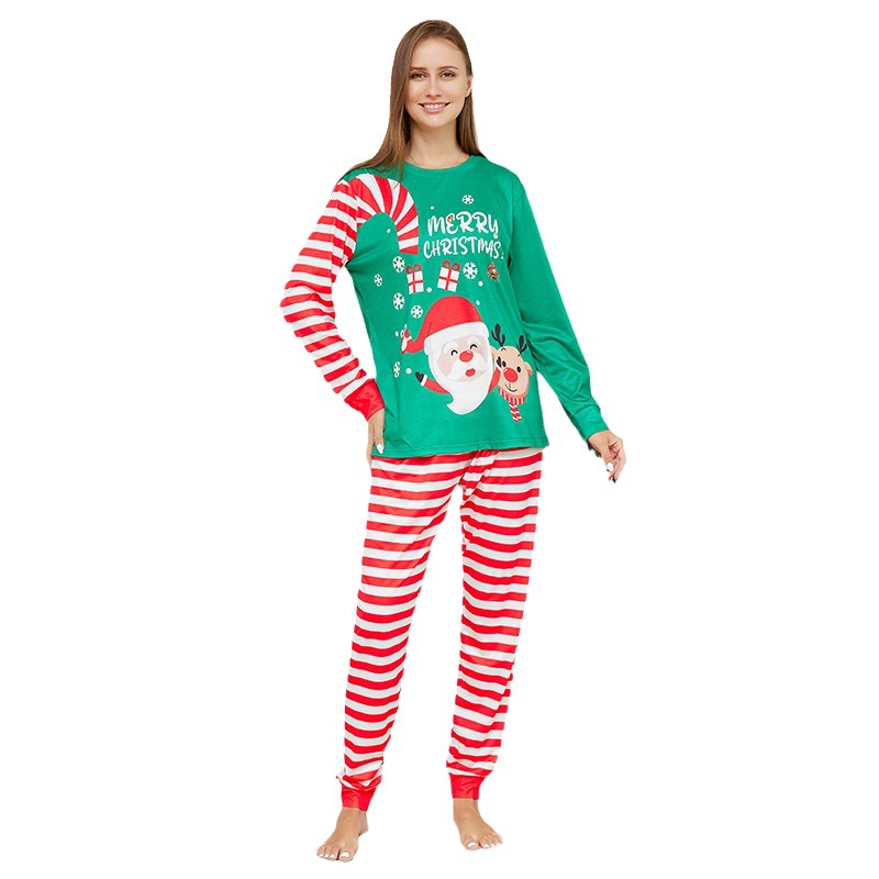 New Cartoon Santa Claus Letter Printing Parent-child Christmas Pajamas Home Wear Suit photo 6