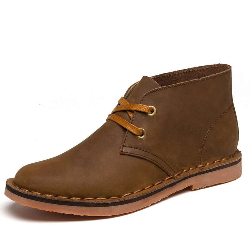 Second-layer Crazy Horse Leather Desert Boots Cross-border Vintage Mens Leather Boots photo 3