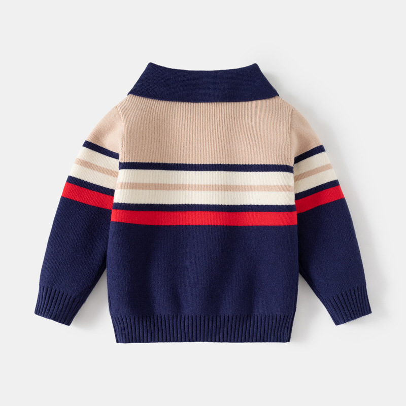 Fashionable Childrens Clothing Boys Lapel Sweater photo 3