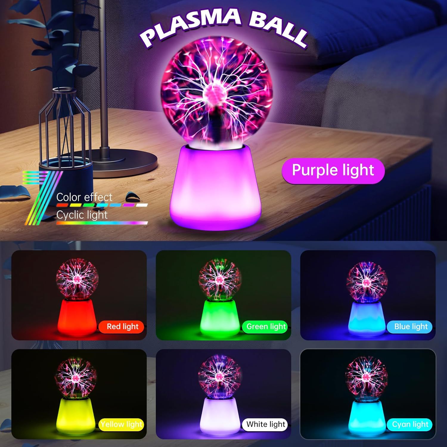 USB Electrostatic Plasma Ball Magic Lightning Ball photo 2
