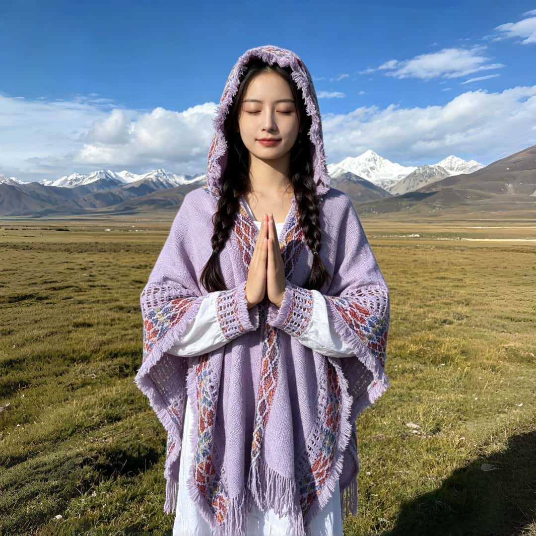 Autumn Winter Warm Ethnic-style Shawl For Travel photo 6