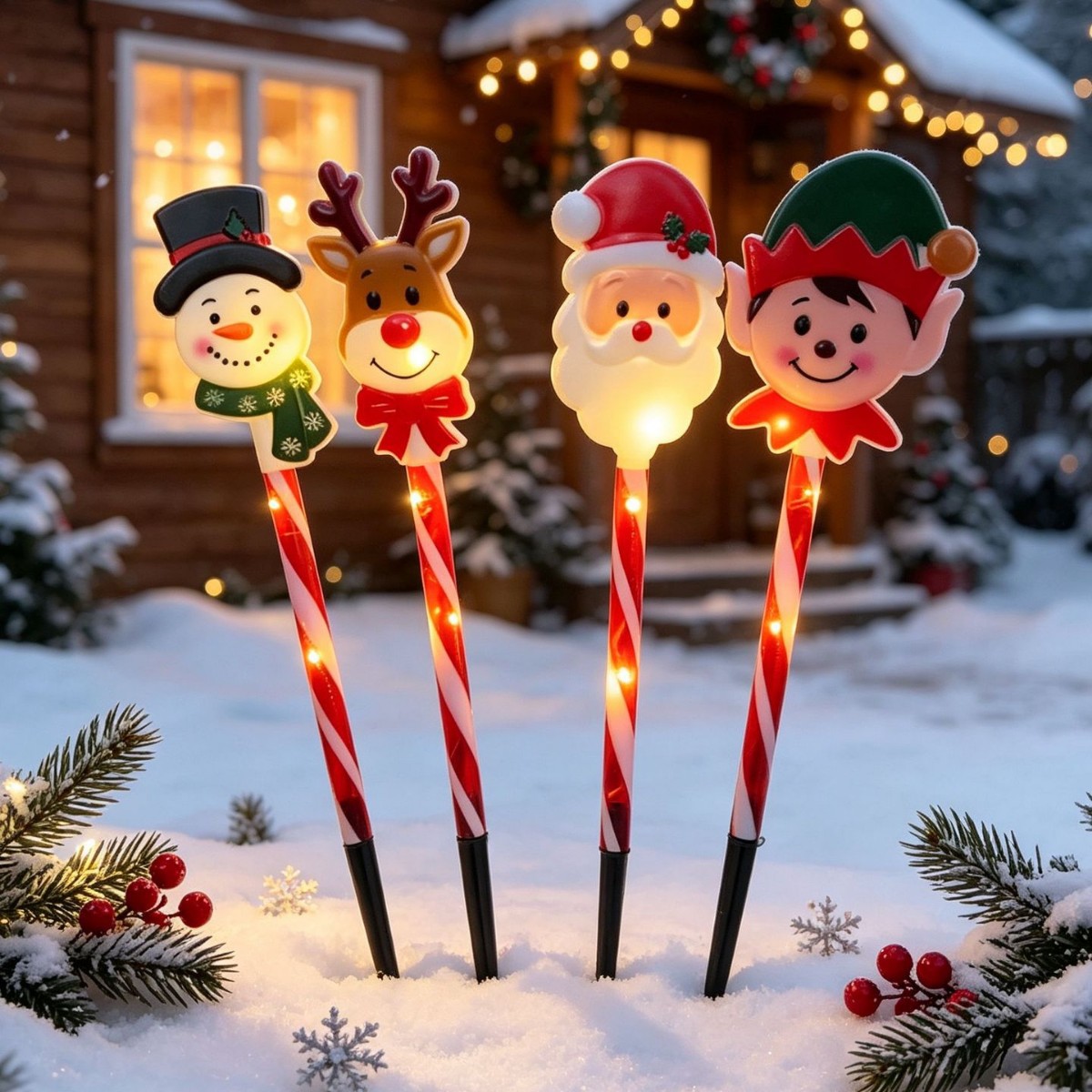 Christmas Solar-powered Ground-insert Holiday Decorative Lights photo 5