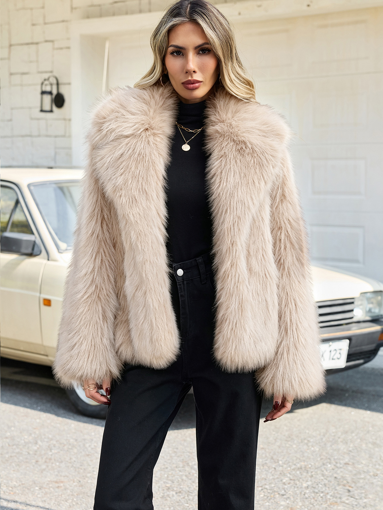 Thick Faux Fur Plush Eco-friendly Fur Coat For Europe And America photo 5