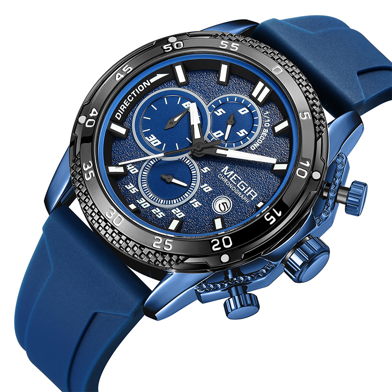 Multifunctional Three-eye Chronograph With Silicone Strap photo 4