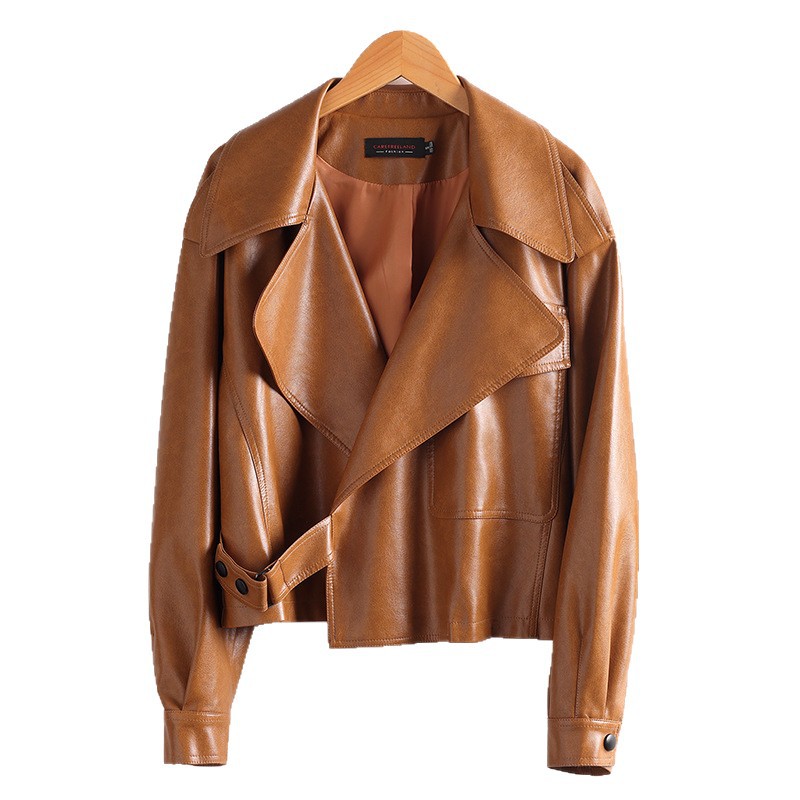 Women's Leather Loose-fitting Fashionable Jacket photo 3