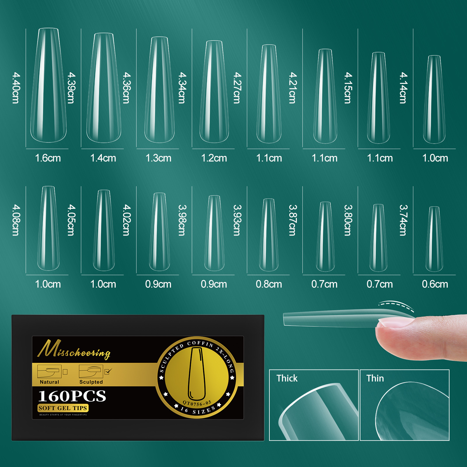 Arched Half-matte False Nails In A Boxed Set Seamless Design photo 2