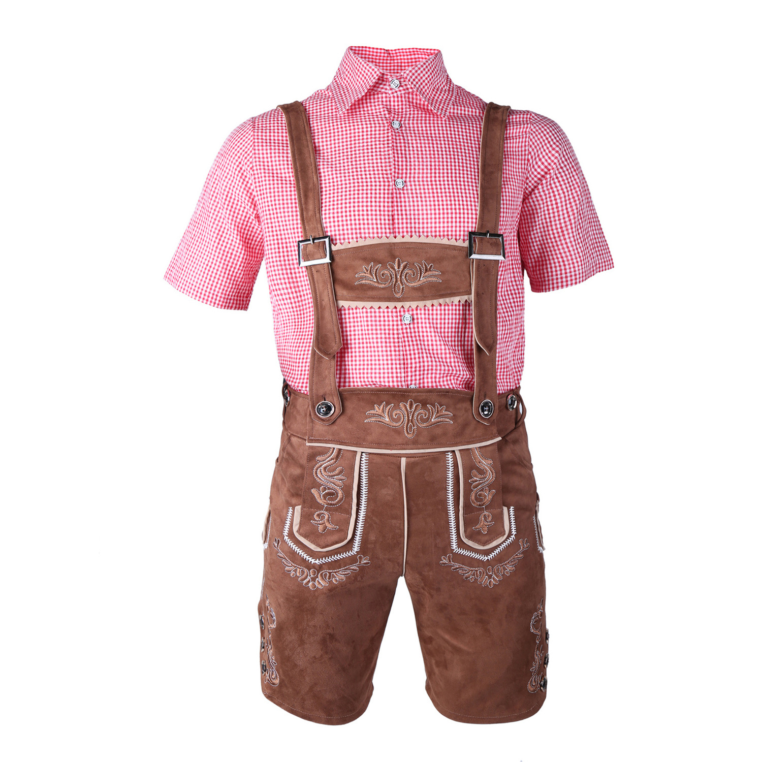 Embroidered Men's Beer-themed Overalls Set photo 7