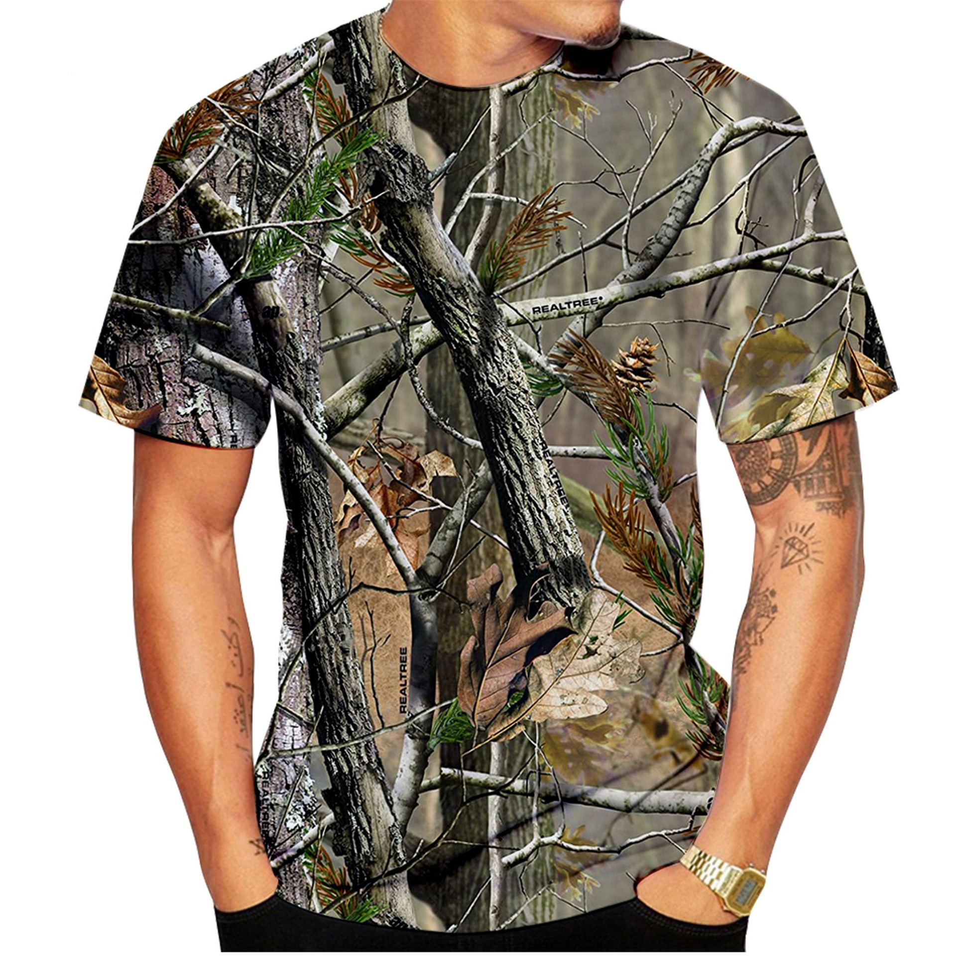 3D Digital-Print Camouflage Mens And Womens Casual Short-Sleeve T-Shirt photo 1