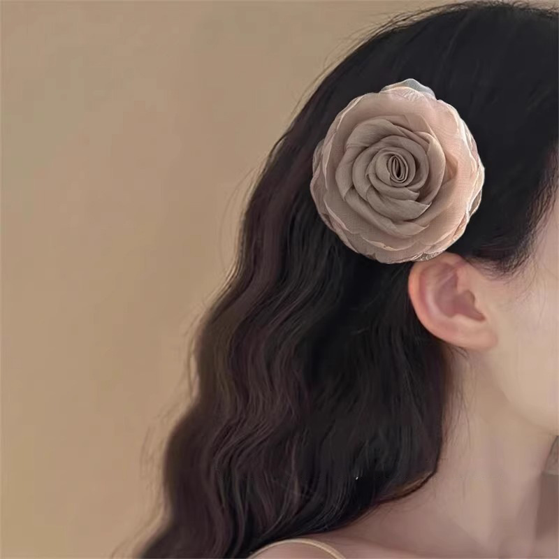 Dark Green Rose Hair Clip Stylish And High-end photo 2