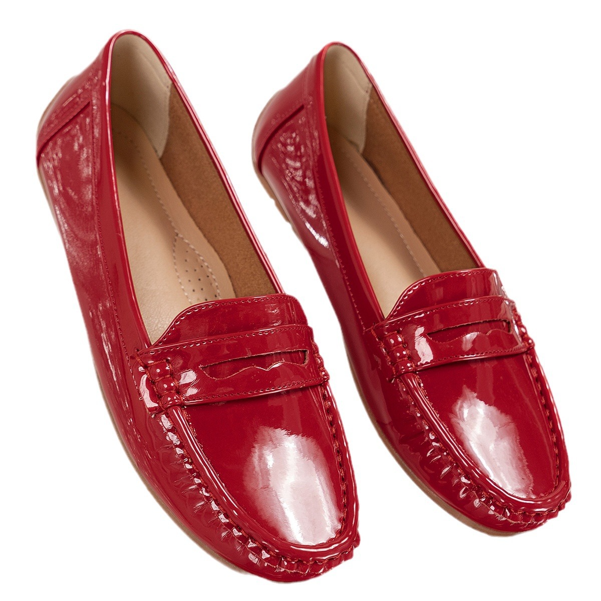 Plus-size Best-selling Glossy Smiley-face Womens Flat Shoes photo 3