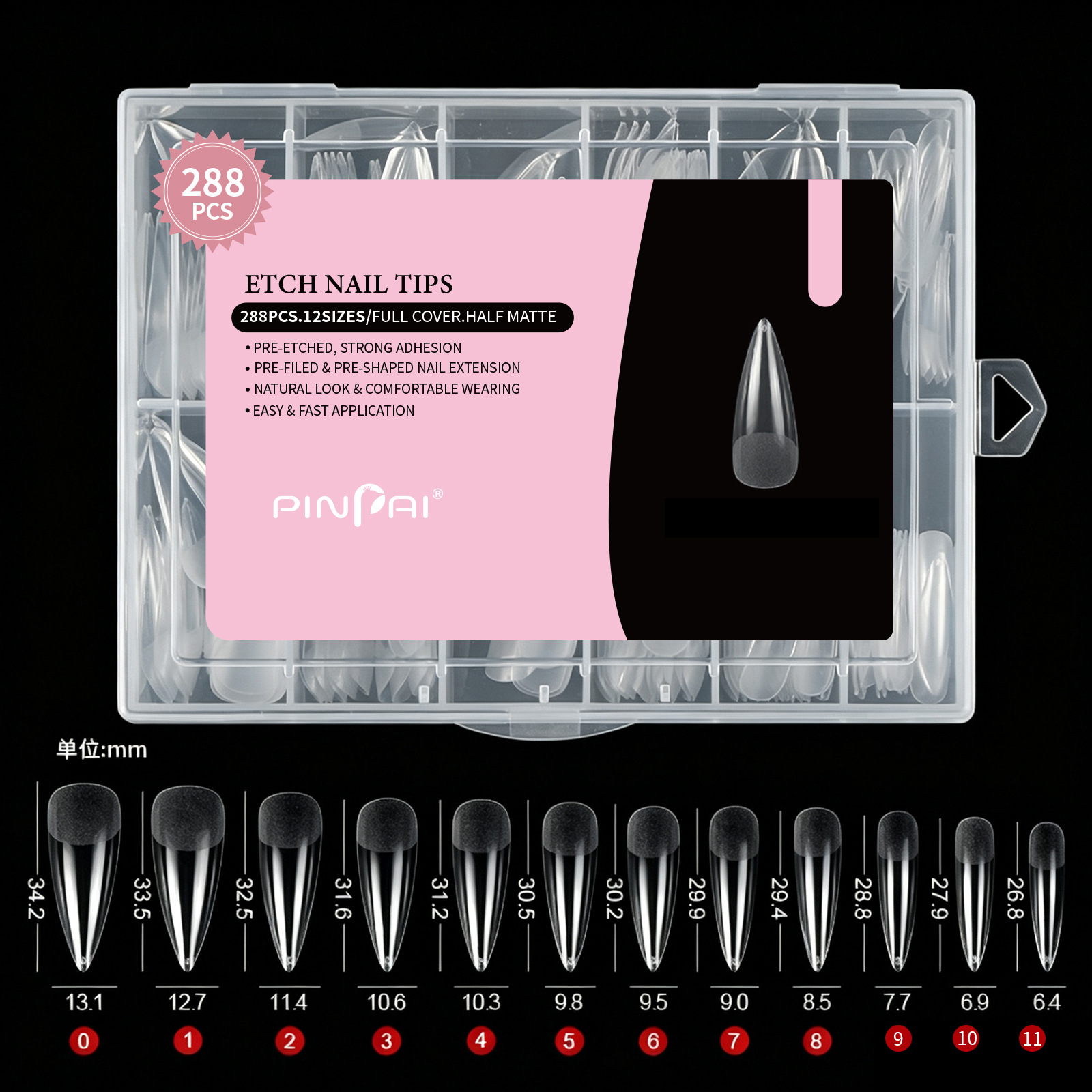 Nail Tips No Carving Or Filing Required Ultra-Thin  Seamless Full-Adhesive Application  288 Pieces Per Box photo 6
