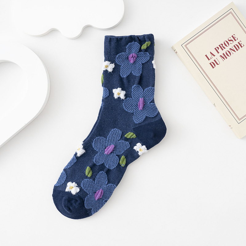Retro Floral Mid-calf Womens Socks photo 6