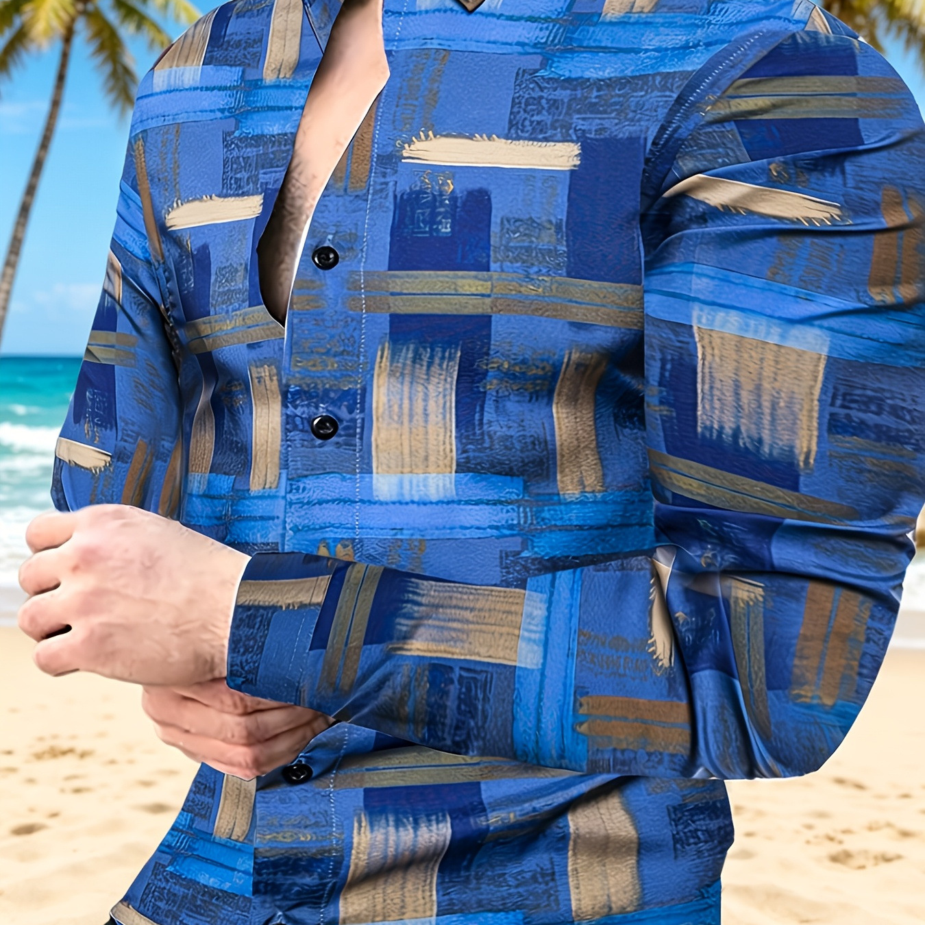 Men's Striped Long-sleeve Shirt For Summer photo 6