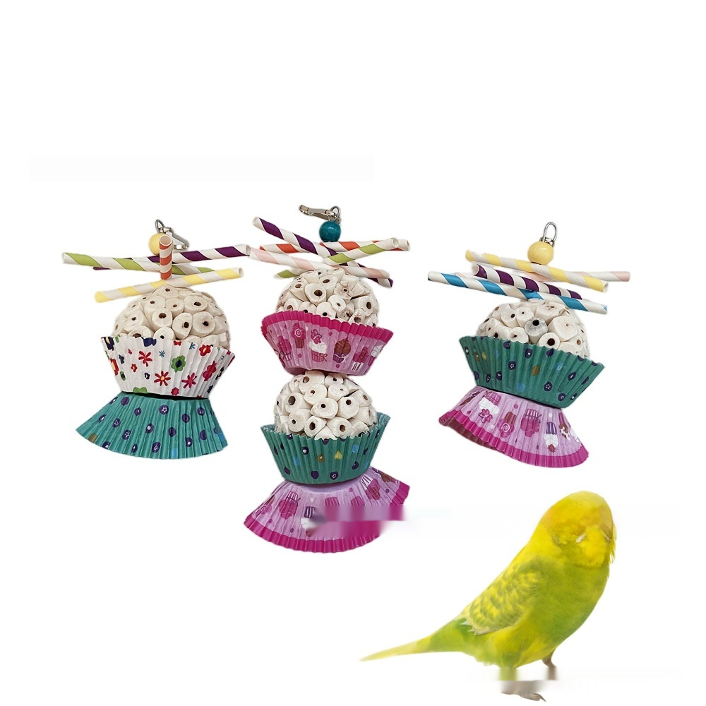 Parrot Toy Bird Edible Soft Ball Shredding Toy Relieving Boredom Chewing Bite Toy photo 7